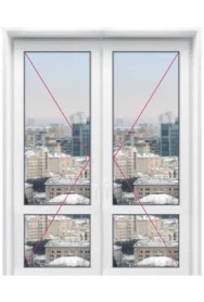 Двухстворчатая дверь с полным остеклением без перегородки - фото - 3