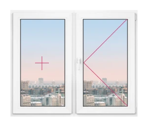 Двухстворчатое окно Rehau Thermo 1000x600 - фото - 1